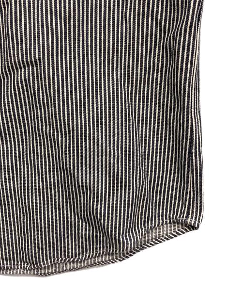 SUGAR CANE（シュガーケーン）SUGAR CANE (シュガーケーン) ヒッコリーストライプ 半袖ワークシャツ ブラック サイズ:Mの古着・服飾アイテム