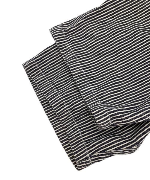 SUGAR CANE（シュガーケーン）SUGAR CANE (シュガーケーン) ヒッコリーストライプ 半袖ワークシャツ ブラック サイズ:Mの古着・服飾アイテム