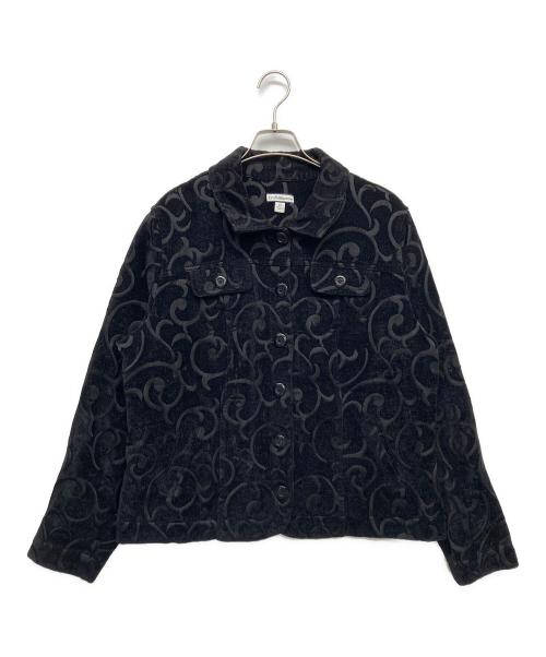 CROFT&BARROW（クロフトアンドバロー）CROFT&BARROW (クロフトアンドバロー) 総柄ジャケット ブラック サイズ:XLの古着・服飾アイテム
