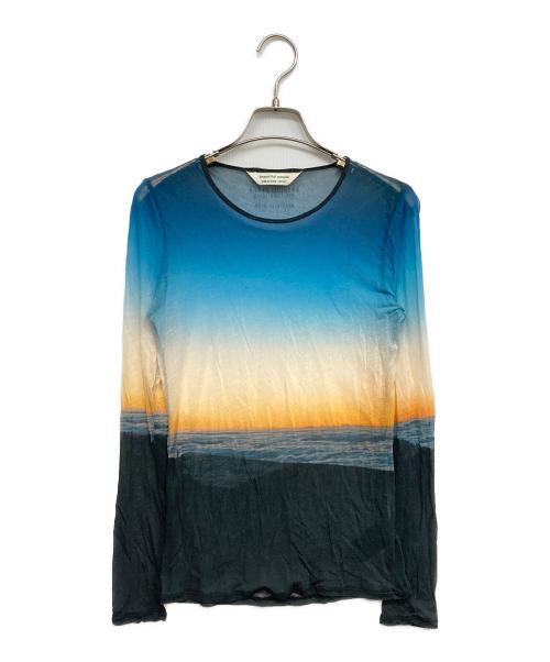 beautiful people（ビューティフルピープル）beautiful people (ビューティフルピープル) グラデーションシアーカットソー ブルー サイズ:36の古着・服飾アイテム
