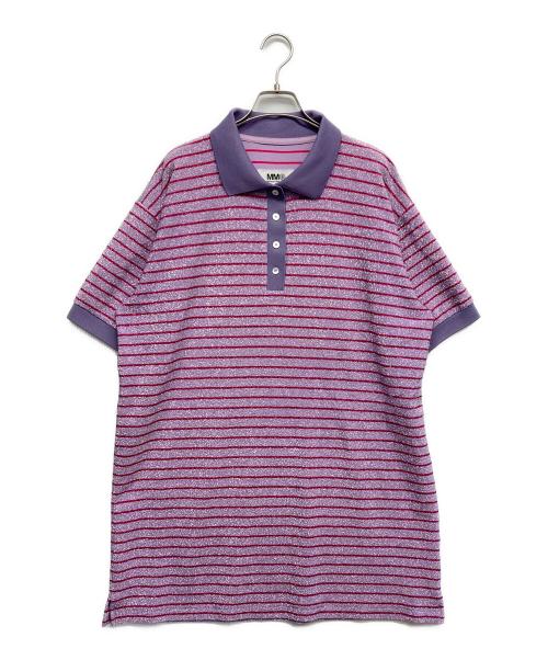 MM6 Maison Margiela（エムエムシックスメゾンマルジェラ）MM6 Maison Margiela (エムエムシックスメゾンマルジェラ) ラメポロシャツワンピース ピンク サイズ:Sの古着・服飾アイテム