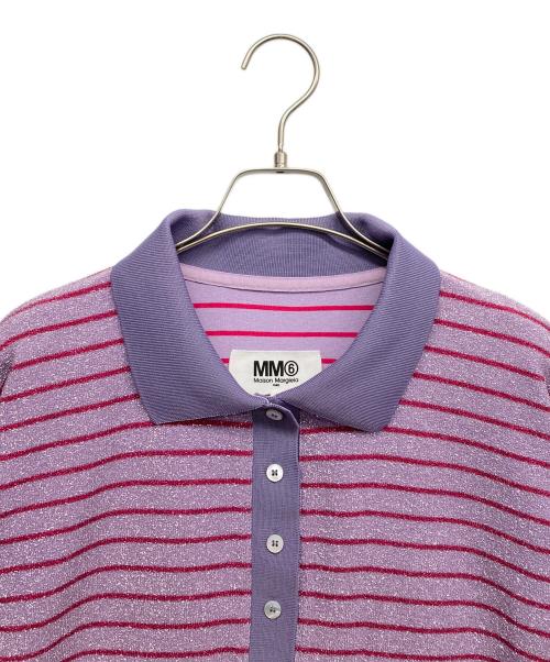 MM6 Maison Margiela（エムエムシックスメゾンマルジェラ）MM6 Maison Margiela (エムエムシックスメゾンマルジェラ) ラメポロシャツワンピース ピンク サイズ:Sの古着・服飾アイテム