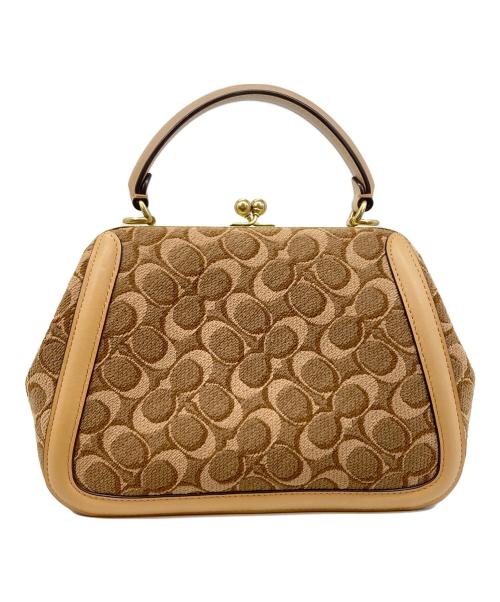 COACH（コーチ）COACH (コーチ) シグネチャージャカードハンドバッグ ブラウンの古着・服飾アイテム