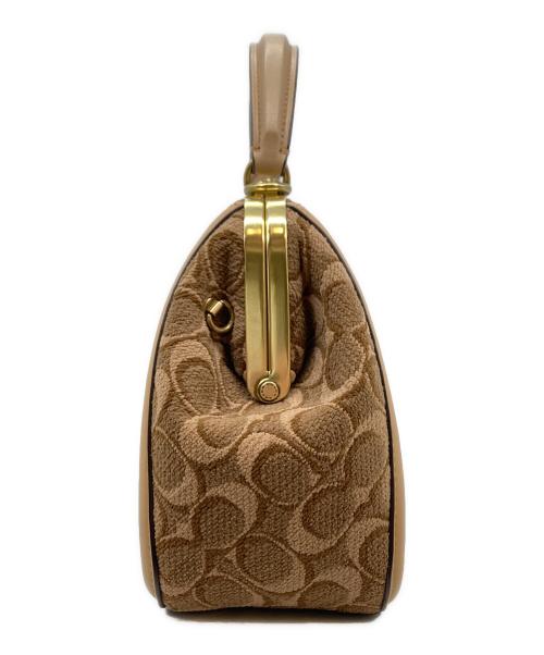 COACH（コーチ）COACH (コーチ) シグネチャージャカードハンドバッグ ブラウンの古着・服飾アイテム