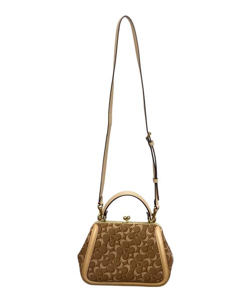 COACH（コーチ）COACH (コーチ) シグネチャージャカードハンドバッグ ブラウンの古着・服飾アイテム