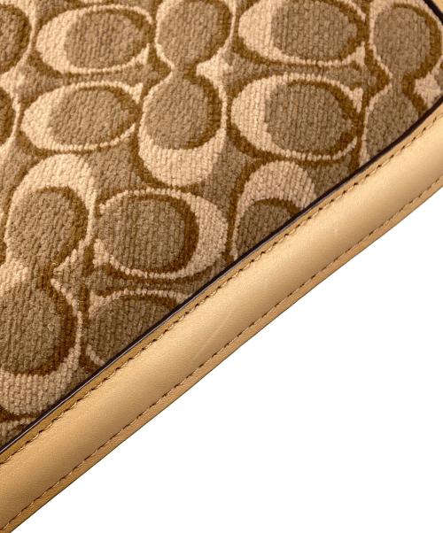 COACH（コーチ）COACH (コーチ) シグネチャージャカードハンドバッグ ブラウンの古着・服飾アイテム