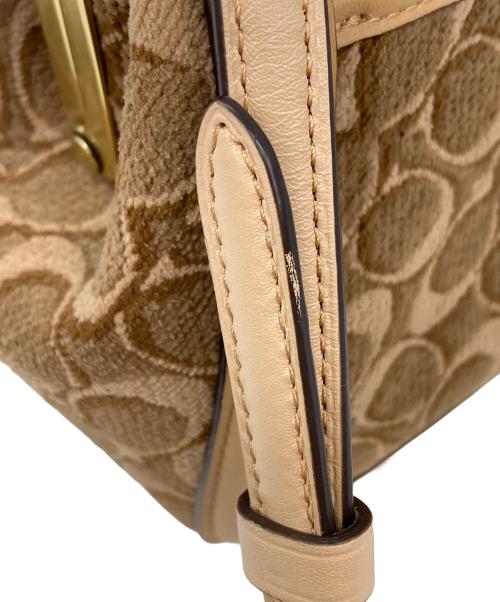 COACH（コーチ）COACH (コーチ) シグネチャージャカードハンドバッグ ブラウンの古着・服飾アイテム