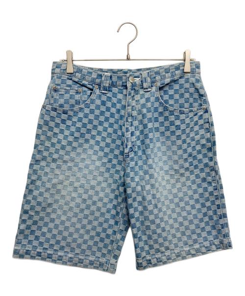 VANS（ヴァンズ）VANS (バンズ) 90ｓ チェッカーデニムハーフパンツ ブルー サイズ:W30の古着・服飾アイテム