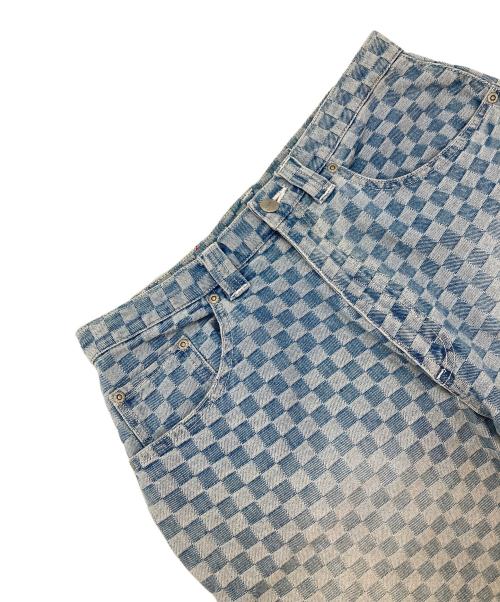 VANS（ヴァンズ）VANS (バンズ) 90ｓ チェッカーデニムハーフパンツ ブルー サイズ:W30の古着・服飾アイテム