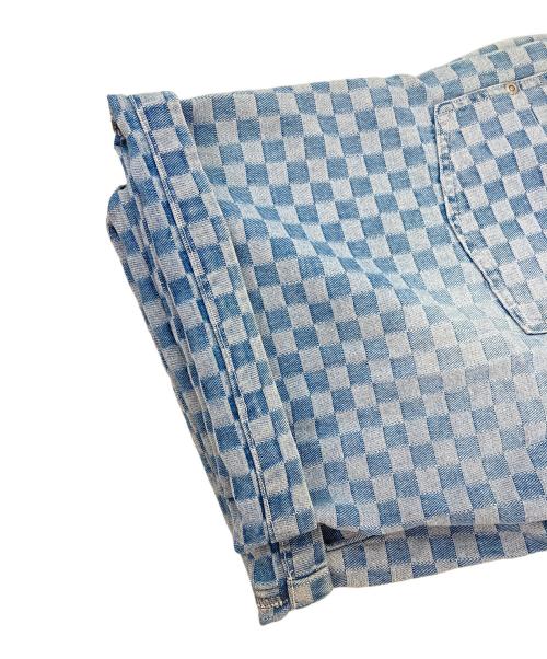 VANS（ヴァンズ）VANS (バンズ) 90ｓ チェッカーデニムハーフパンツ ブルー サイズ:W30の古着・服飾アイテム