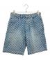 VANS（バンズ）の古着「90ｓ チェッカーデニムハーフパンツ」｜ブルー