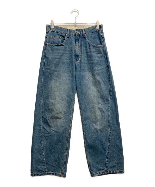 nothomme blue（ノットオムブルー）NOTHOMME BLUE (ノットオムブルー) ウォッシュドデニムパンツ インディゴ サイズ:Sの古着・服飾アイテム