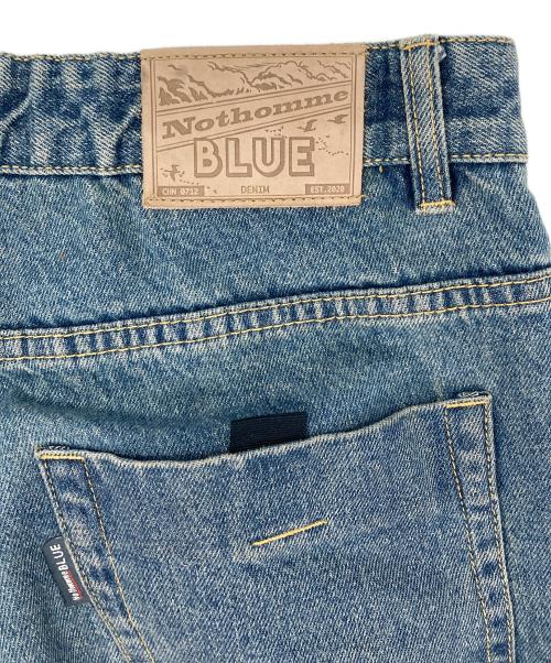 nothomme blue（ノットオムブルー）NOTHOMME BLUE (ノットオムブルー) ウォッシュドデニムパンツ インディゴ サイズ:Sの古着・服飾アイテム