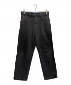 riccardo methaリカルドメッサ）の古着「デニムタックパンツ」｜ブラック