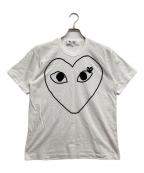 PLAY COMME des GARCONSプレイコムデギャルソン）の古着「ビッグハートプリントTシャツ」｜ホワイト