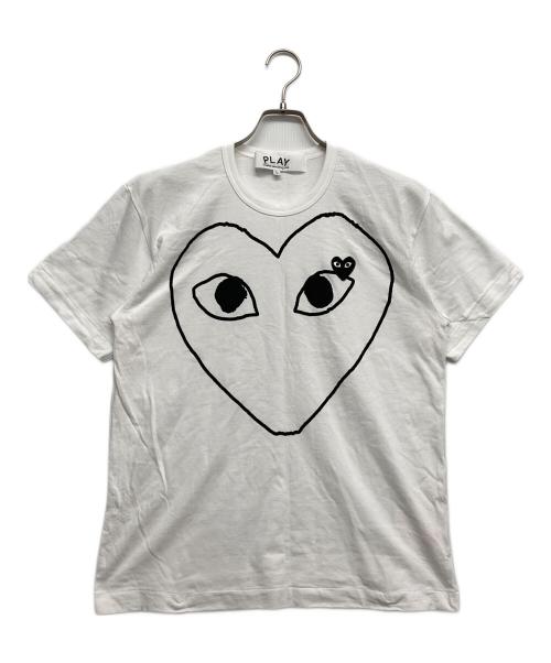 PLAY COMME des GARCONS（プレイコムデギャルソン）PLAY COMME des GARCONS (プレイコムデギャルソン) ビッグハートプリントTシャツ ホワイト サイズ:Lの古着・服飾アイテム