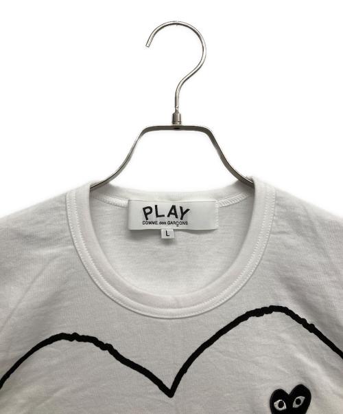 PLAY COMME des GARCONS（プレイコムデギャルソン）PLAY COMME des GARCONS (プレイコムデギャルソン) ビッグハートプリントTシャツ ホワイト サイズ:Lの古着・服飾アイテム