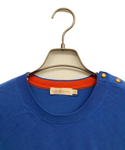 TORY BURCH（トリーバーチ）TORY BURCH (トリーバーチ) 半袖ニット ブルー サイズ:Mの古着・服飾アイテム