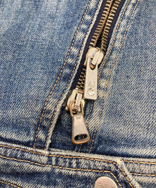 ARMANI JEANS（アルマーニジーンズ）ARMANI JEANS (アルマーニジーンズ) デニムライダースジャケット インディゴ サイズ:36の古着・服飾アイテム