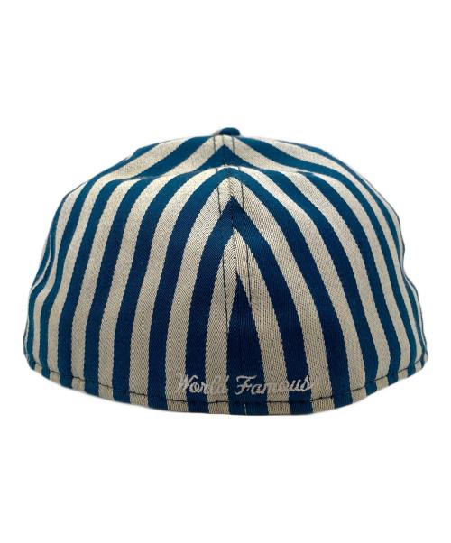 SUPREME（シュプリーム）Supreme (シュプリーム) New Era (ニューエラ) Striped Box Logo New Era Cap ブルー サイズ:60.6cmの古着・服飾アイテム