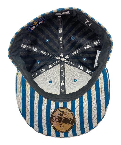 SUPREME（シュプリーム）Supreme (シュプリーム) New Era (ニューエラ) Striped Box Logo New Era Cap ブルー サイズ:60.6cmの古着・服飾アイテム
