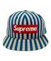 Supreme (シュプリーム) New Era (ニューエラ) Striped Box Logo New Era Cap ブルー サイズ:60.6cm：7000円