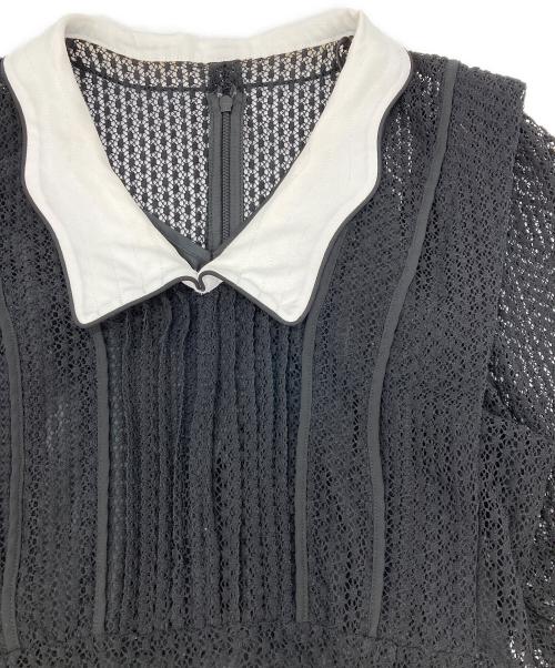 Snidel（スナイデル）Snidel (スナイデル) パイピングデザインレースワンピース ブラック サイズ:1の古着・服飾アイテム