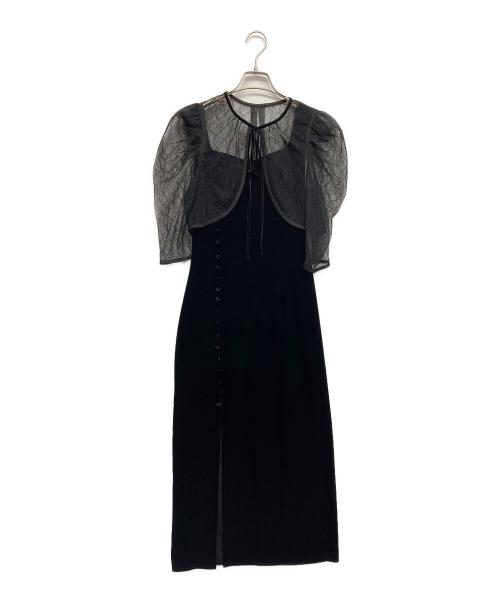 Snidel（スナイデル）Snidel (スナイデル) レースボレロレイヤードタイトスリットワンピ ブラック サイズ:1の古着・服飾アイテム