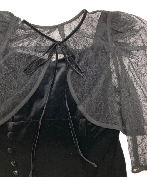 Snidel（スナイデル）Snidel (スナイデル) レースボレロレイヤードタイトスリットワンピ ブラック サイズ:1の古着・服飾アイテム