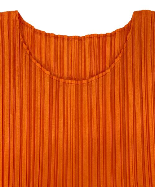 PLEATS PLEASE（プリーツプリーズ）PLEATS PLEASE (プリーツプリーズ) プリーツ半袖ワンピース オレンジ サイズ:3の古着・服飾アイテム