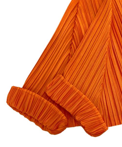 PLEATS PLEASE（プリーツプリーズ）PLEATS PLEASE (プリーツプリーズ) プリーツ半袖ワンピース オレンジ サイズ:3の古着・服飾アイテム
