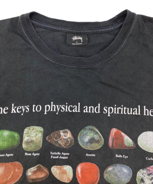 stussy（ステューシー）stussy (ステューシー) STONES PIGMENT DYED TEE ブラック サイズ:Ｌの古着・服飾アイテム