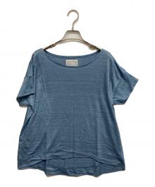 BEARDSLEY（ビアズリー）の古着「リネンショートスリーブカットソー」｜ブルー