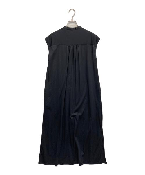 MACPHEE（マカフィー）MACPHEE (マカフィー) コットンナイロン バンドカラーシャツワンピース ブラック サイズ:36の古着・服飾アイテム