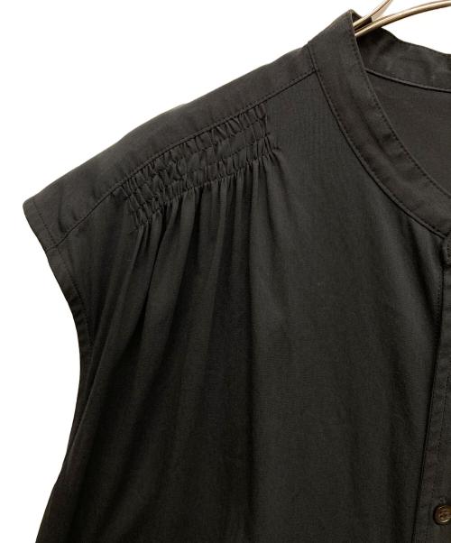 MACPHEE（マカフィー）MACPHEE (マカフィー) コットンナイロン バンドカラーシャツワンピース ブラック サイズ:36の古着・服飾アイテム