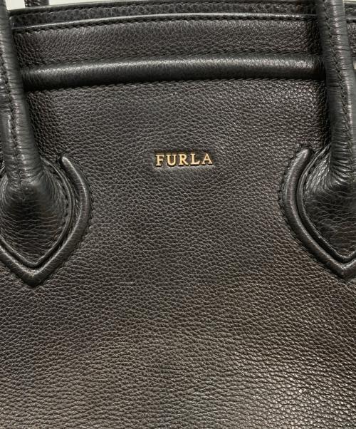 FURLA（フルラ）FURLA (フルラ) カレッジトート レザートートバッグ ブラックの古着・服飾アイテム