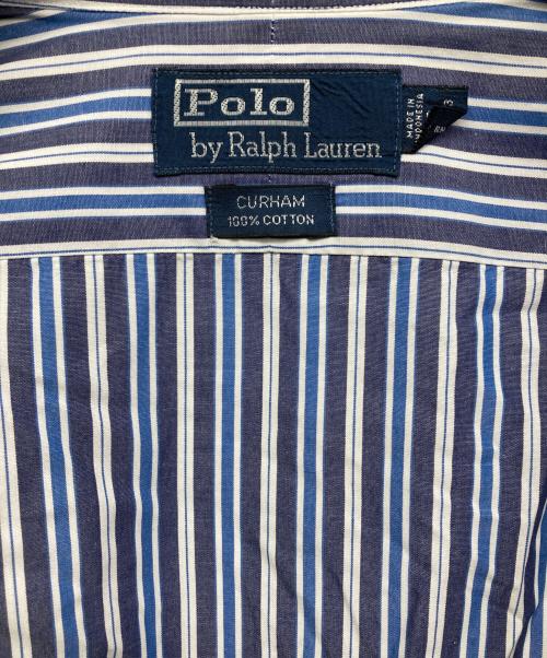 POLO RALPH LAUREN（ポロ・ラルフローレン）POLO RALPH LAUREN (ポロ・ラルフローレン) ストライプシャツ ブルー サイズ:16の古着・服飾アイテム