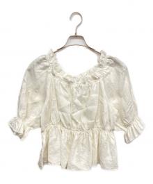 La boutique BonBon（ラブティックボンボン）の古着「シャーリングギャザーブラウス」｜ホワイト