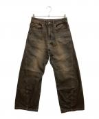 WYM LIDNMウィム バイ リドム）の古着「VINTAGE WASHED CURVED DENIM」｜ブラック