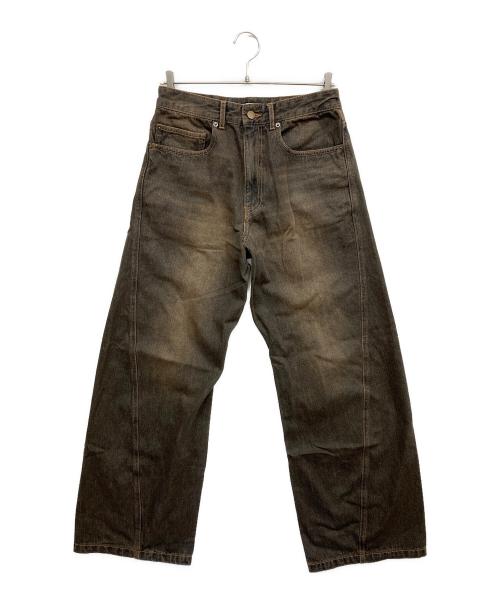 WYM LIDNM（ウィム バイ リドム）WYM LIDNM (ウィム バイ リドム) VINTAGE WASHED CURVED DENIM ブラック サイズ:Sの古着・服飾アイテム