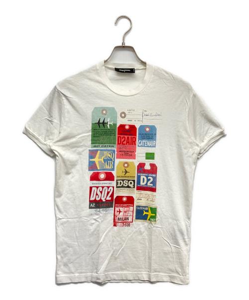 DSQUARED2（ディースクエアード）DSQUARED2 (ディースクエアード) プリントTシャツ ホワイト サイズ:Mの古着・服飾アイテム