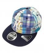 New Eraニューエラ）の古着「パッチワークベースボールキャップ」｜ブルー