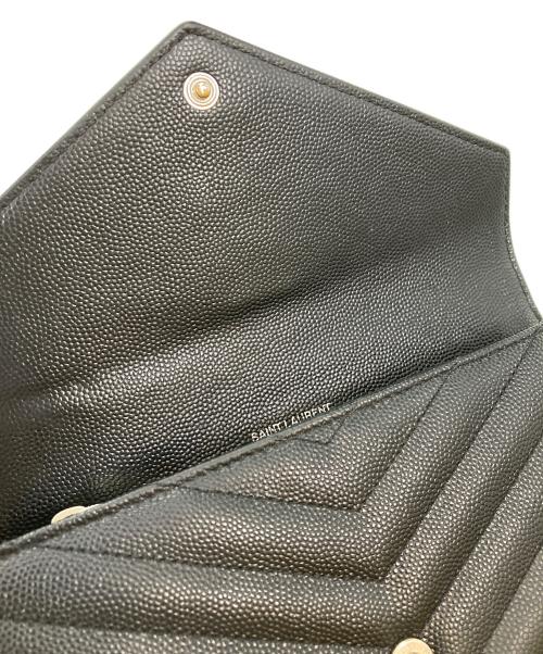 Saint Laurent Paris（サンローランパリ）Saint Laurent Paris (サンローランパリ) ラージフラップウォレット ブラックの古着・服飾アイテム