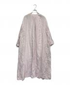 nest Robeネストローブ）の古着「リネン天然染め近江晒しレースアップワンピース」｜ピンク