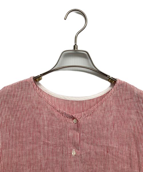 nest Robe（ネストローブ）nest Robe (ネストローブ) リネンバルーンスリーブワンピース レッド サイズ:Fの古着・服飾アイテム