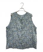 nest Robeネストローブ）の古着「リネンリバティ2wayノースリーブブラウス」｜ブルー