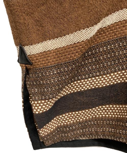 DES PRES（デ プレ）DES PRES (デ プレ) リサイクルコットンジャカード フーデッドポンチョ ブラウン サイズ:36の古着・服飾アイテム