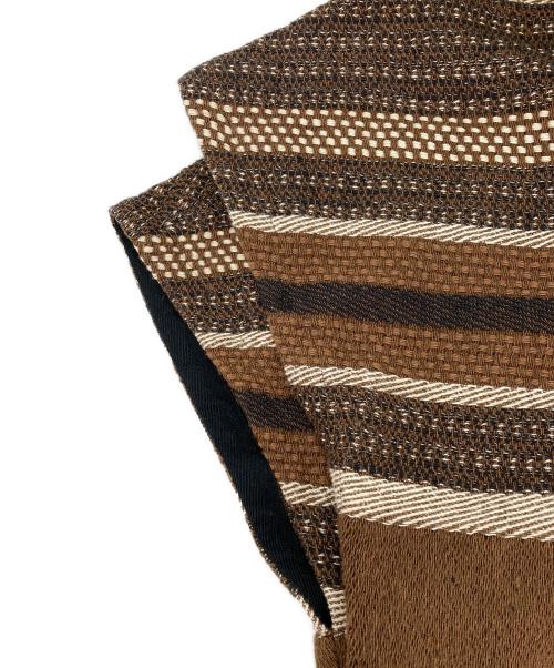 DES PRES（デ プレ）DES PRES (デ プレ) リサイクルコットンジャカード フーデッドポンチョ ブラウン サイズ:36の古着・服飾アイテム