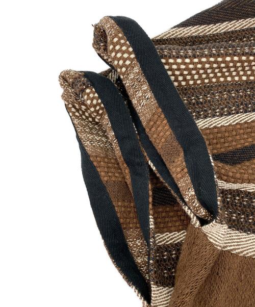 DES PRES（デ プレ）DES PRES (デ プレ) リサイクルコットンジャカード フーデッドポンチョ ブラウン サイズ:36の古着・服飾アイテム