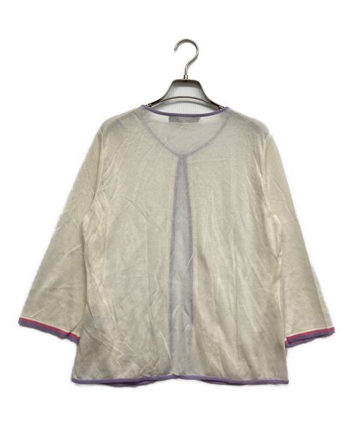 LEONARD（レオナール）LEONARD (レオナール) ラインストーンロゴカーディガン ホワイト サイズ:FREEの古着・服飾アイテム